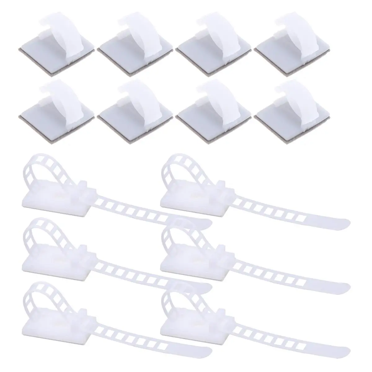 

50pcs Cable Wire Organizer Adhesive Back Cord Management Ties Stickers for Cords Fasteners Wire Ties Wall Mount Adjustable