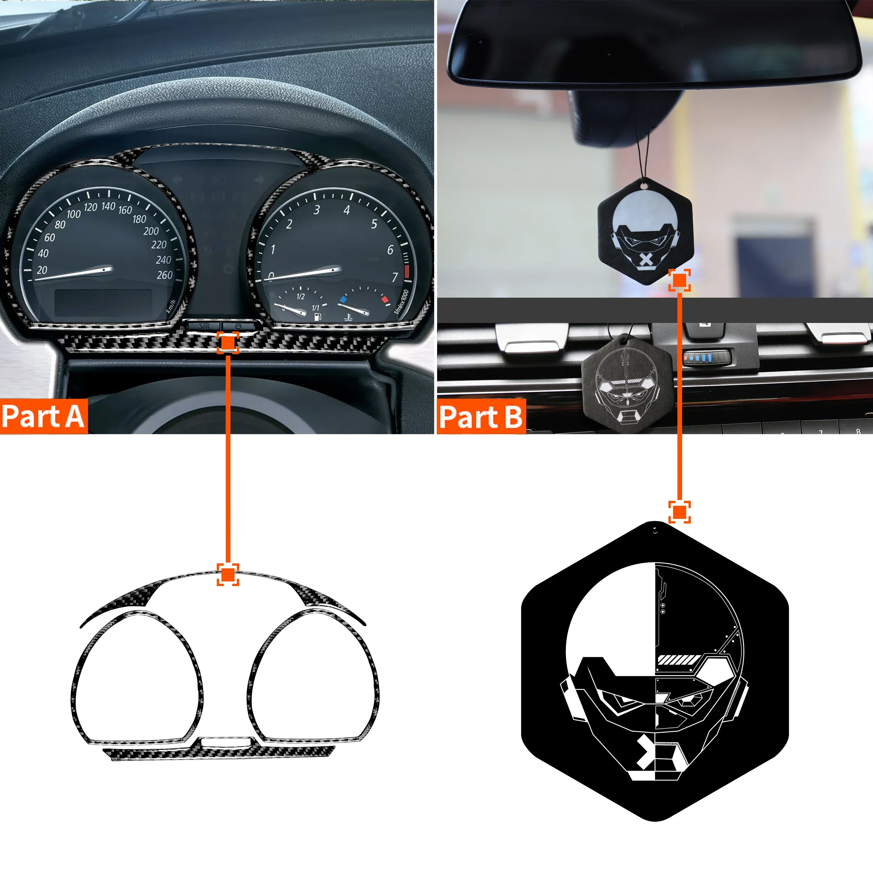 For BMW Z4 E85 2003-2008 Car Accessories Carbon Fiber Dashboard Speedometer Pointer Surrounding Cover Trim Sticker Modification