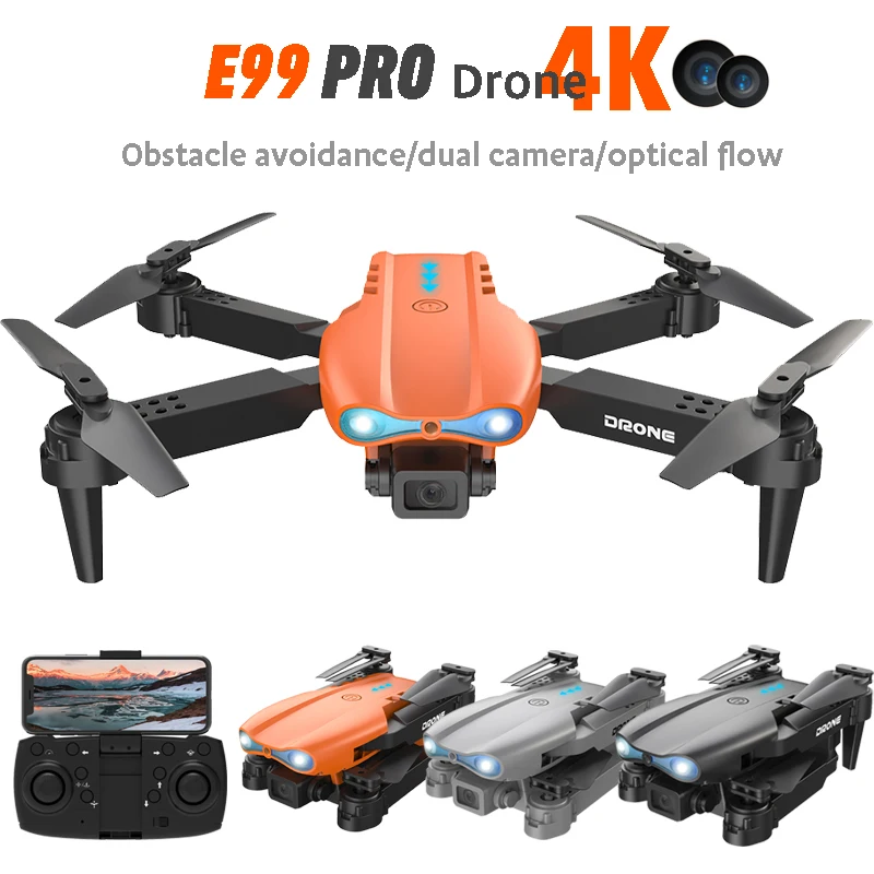 

Дрон E99 & K3 Pro с двойной камерой 4K, складная игрушка с оптическим потоком для аэрофотосъемки, четыре оси, Радиоуправляемый летательный аппарат с fpv фиксированной высотой