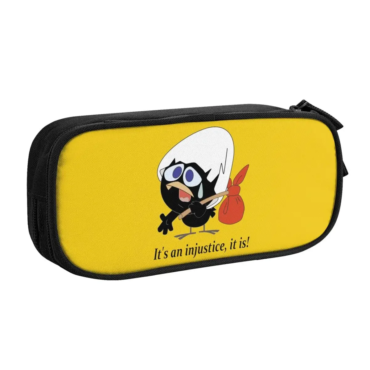 Custom Kawaii Calimero Comic Pencil Case for Boy Girl Large Storage Cute Black Chicken Cartoon Pencil Box School Supplies