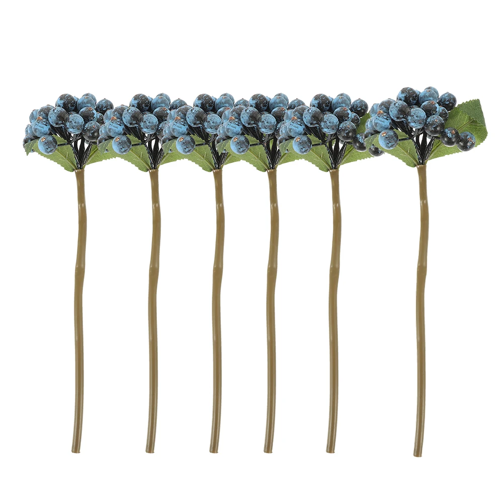 

6Pcs Artificial Red Berry Picks Lifelike Faux Berry Stems Christmas Holiday Decor DIY Crafts Wedding Decorations Simulated Small