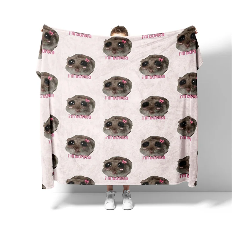Aertemisi Sad Hamster Meme I'm Bonita Pretty Pet Blanket for Small Medium Large Dog Cat Puppy Kitten Couch Sofa Bed