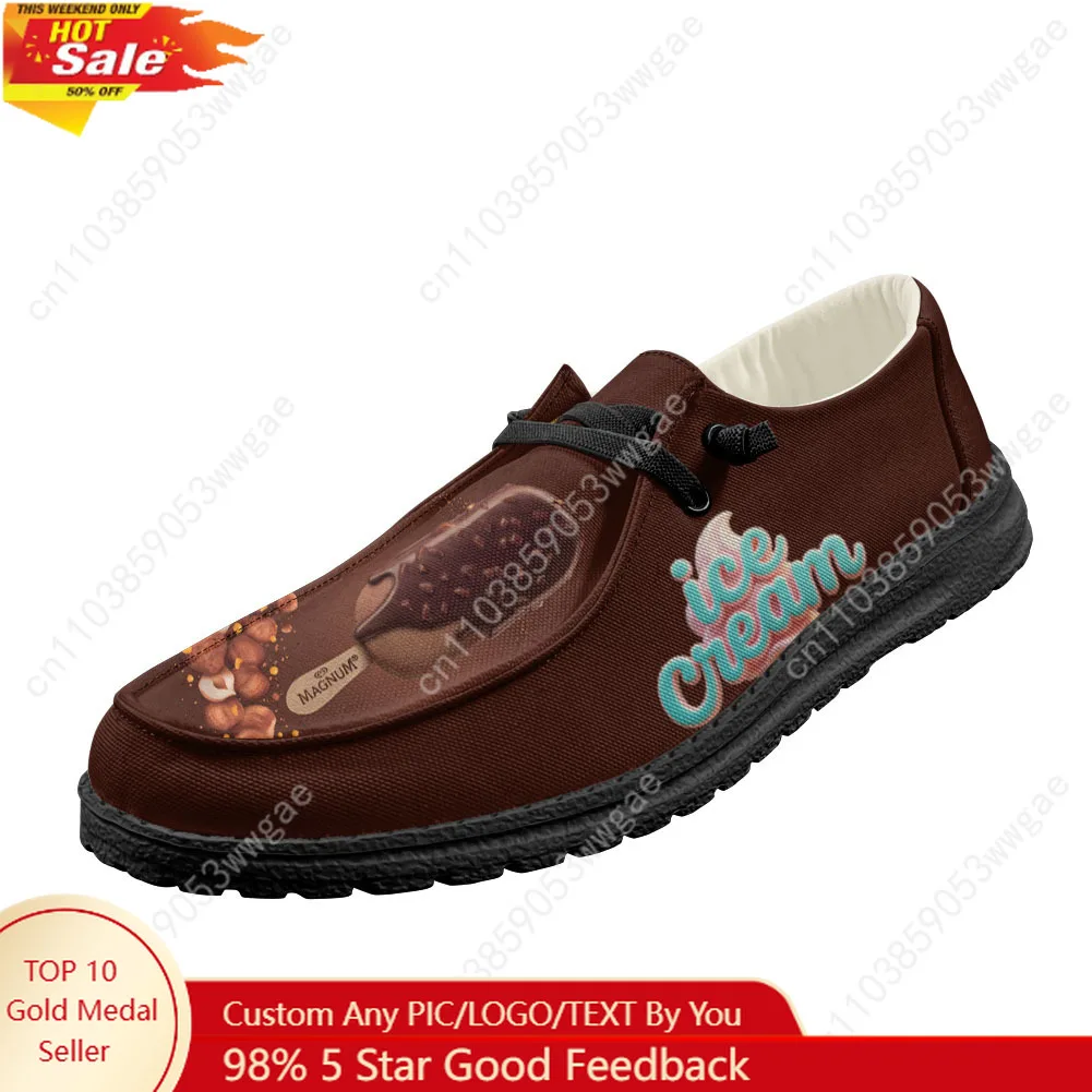 

Ice Cream Casual Shoe Mens Womens Breathable Flat Footwear Casual Indoor Outdoor Lightweight Shoe Couple Customized Couple Shoes