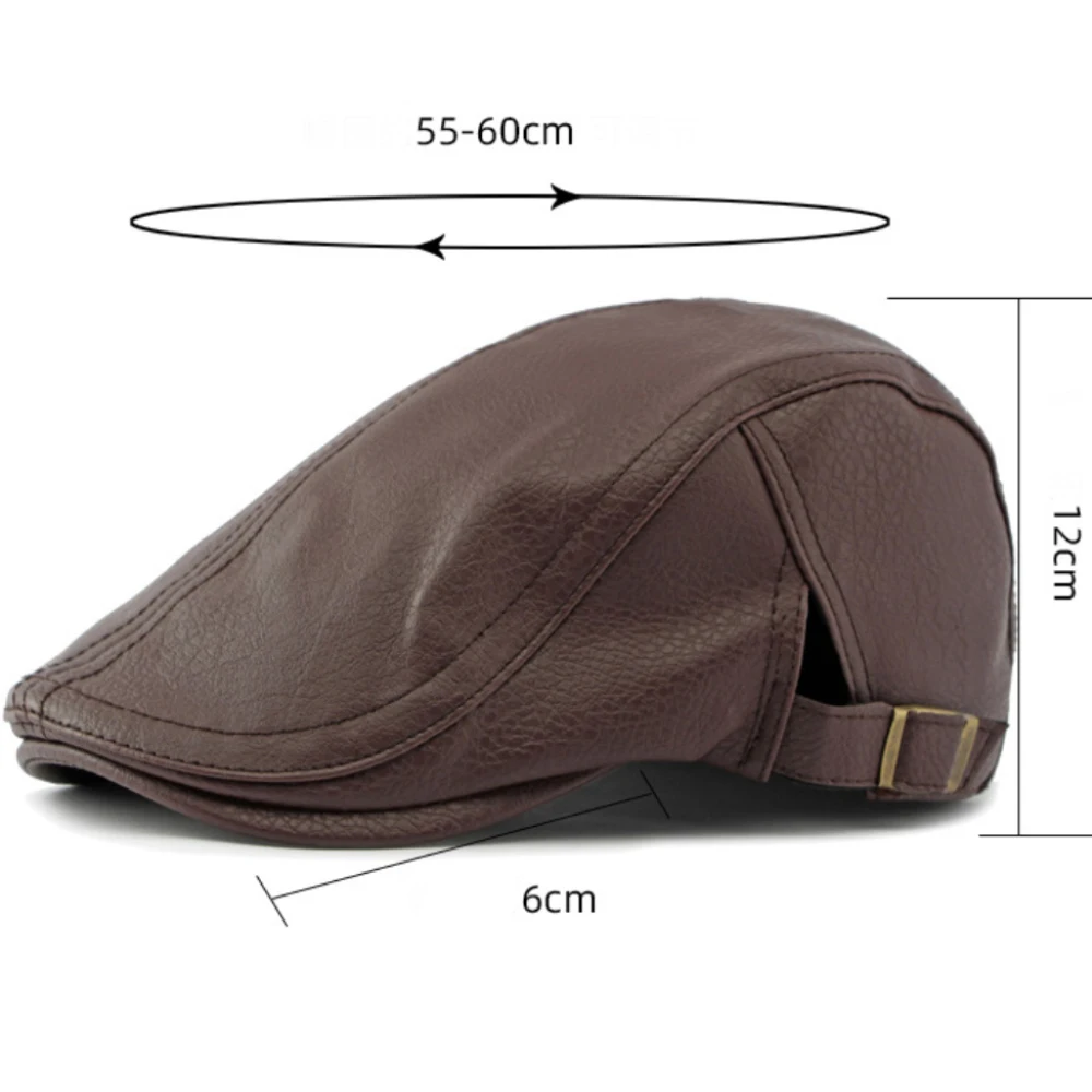 

MZ4294 Mens Berets Women High Quality Leather Cap Thick Autumn Winter Beret Hat Male Female Ivy Flat Cap Adjustable Beret Caps