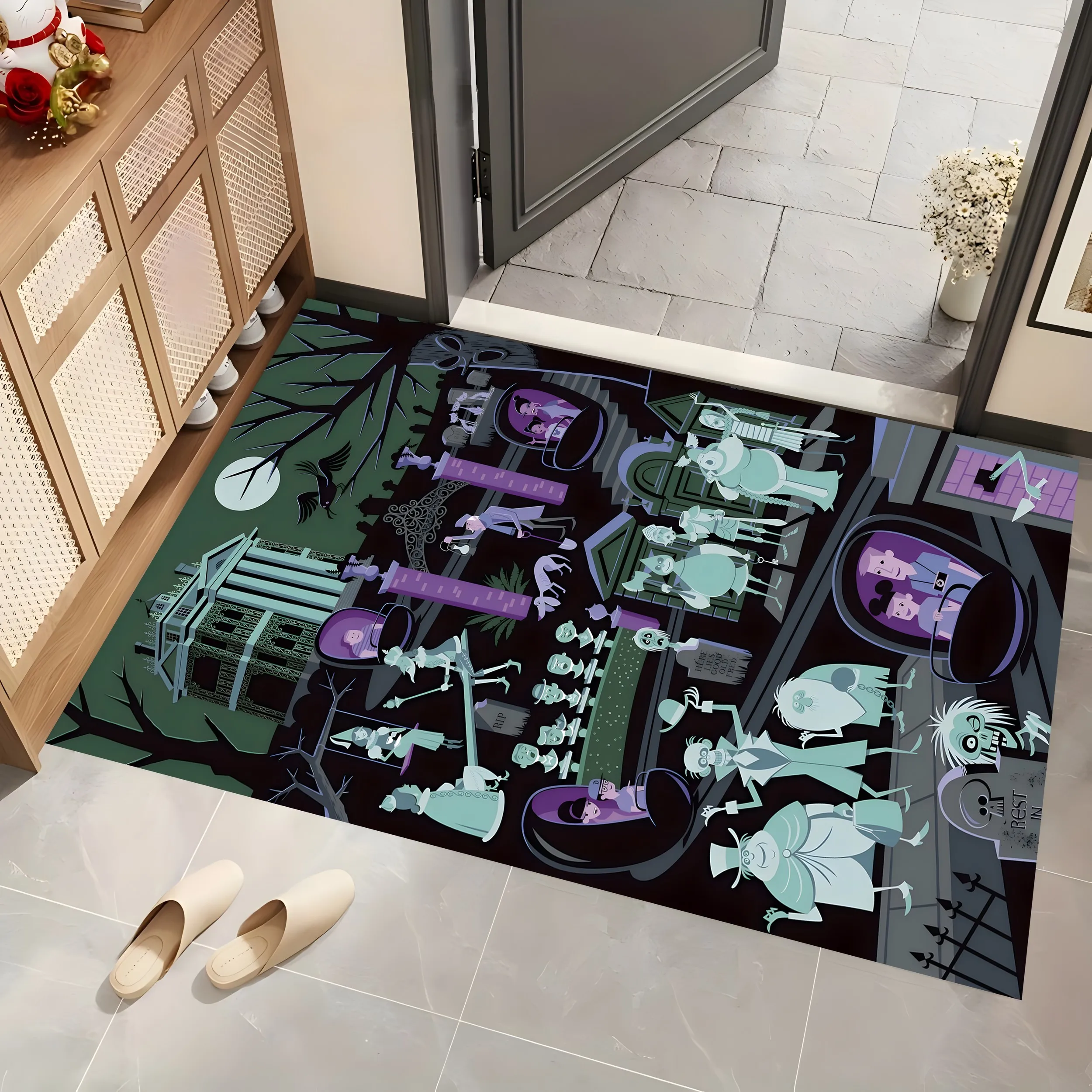 Large Area Rug Gothic Zombie Bride Print Soft Velvet Living Room Bedroom Gaming Room Home Decor Area Rug