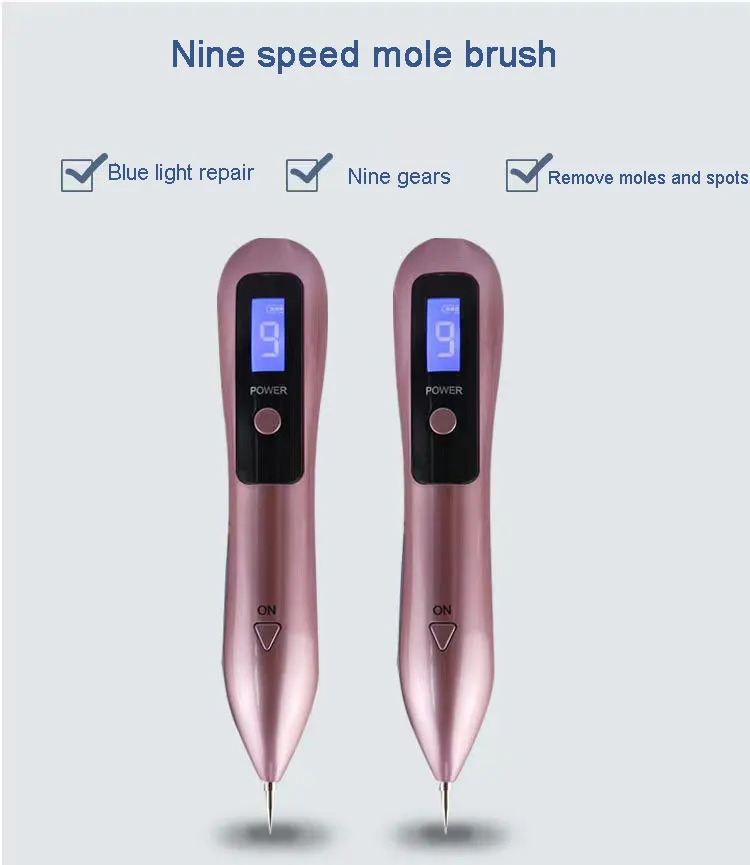 

9 Level LCD Face Skin Dark Spot Remover Mole Tattoo Removal Laser Plasma Pen Machine Facial Freckle Tag Wart Removal Portable