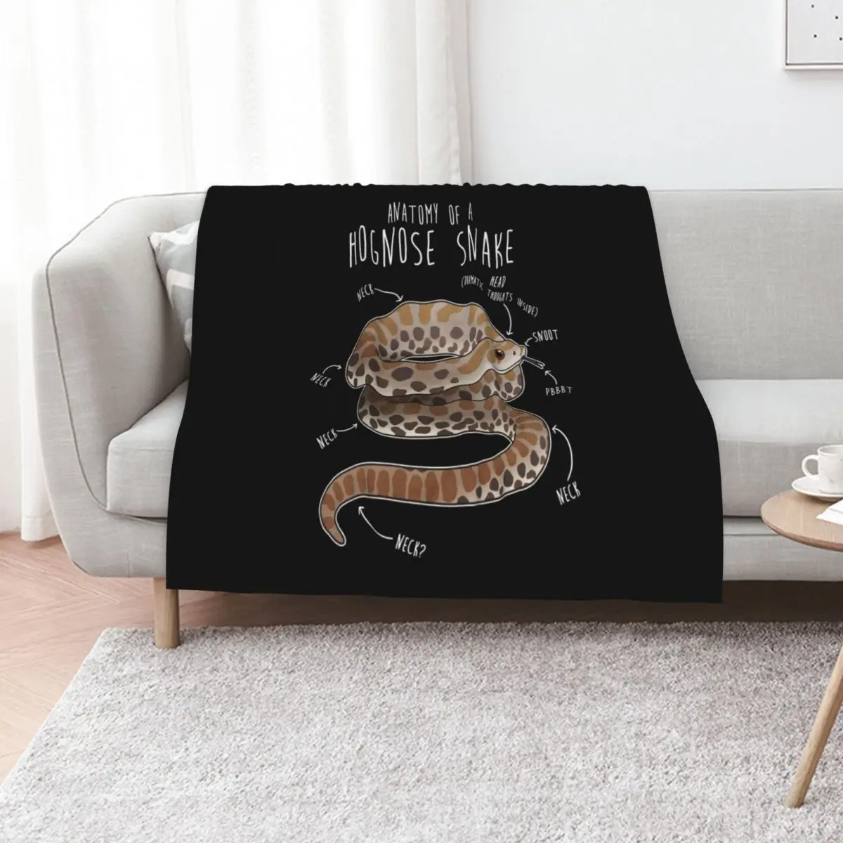 Anatomy of a Hognose Snake Throw Blanket Nap Multi-Purpose Soft Beds Sofa Quilt sofa bed Plaid Blankets