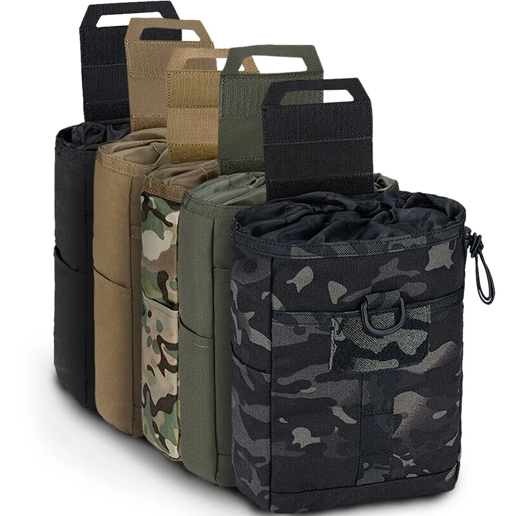 Tactical Foldable Magazine Recycling Pouch MAG Storage Bag MOLLE Airsoft Paintball Drop Pouch Gear Bag