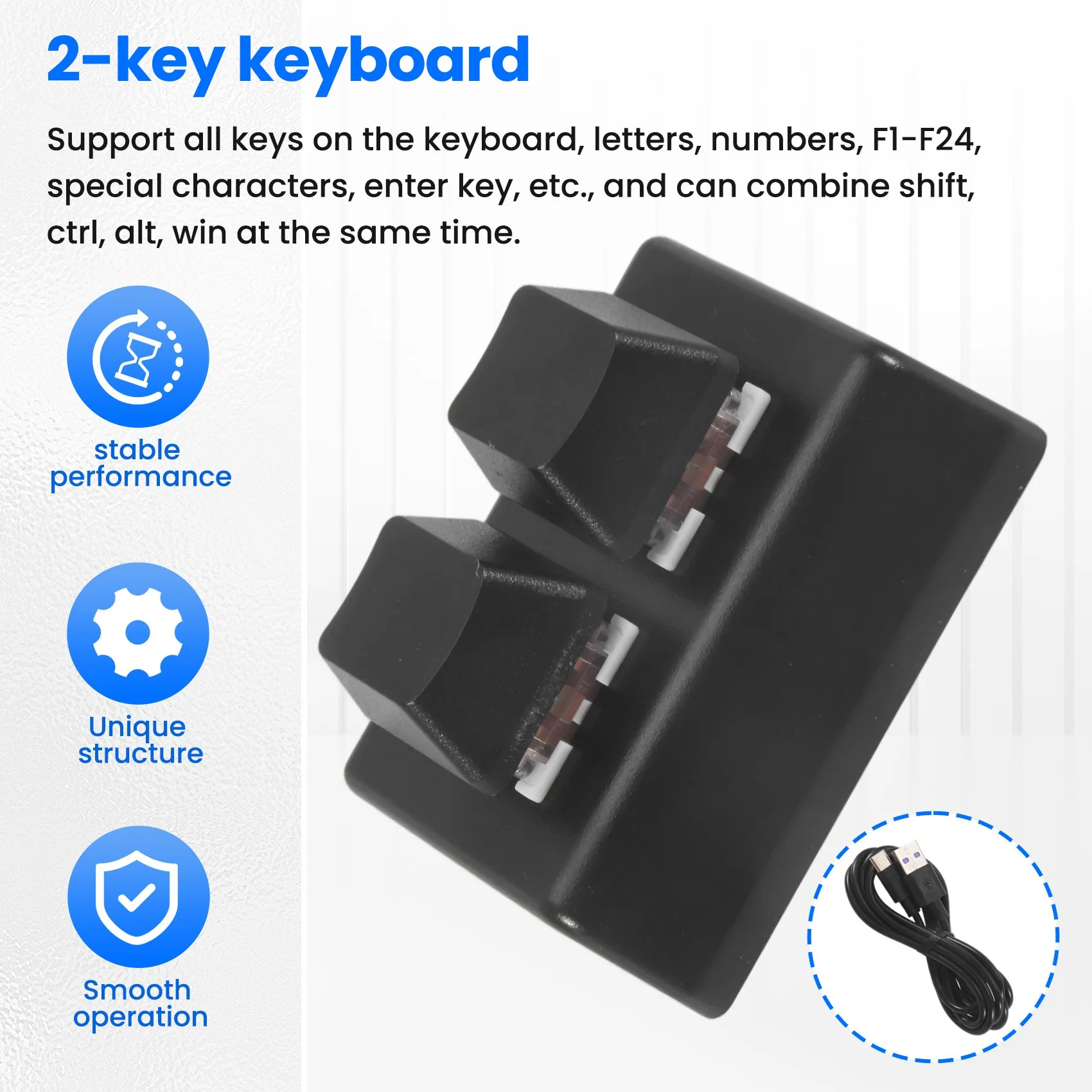 AC52-2 Keys Macro Programming Keyboard RGB Mini Keyboard Gaming Drawing Red Switch Custom Keyboard OSU Gaming Keypad
