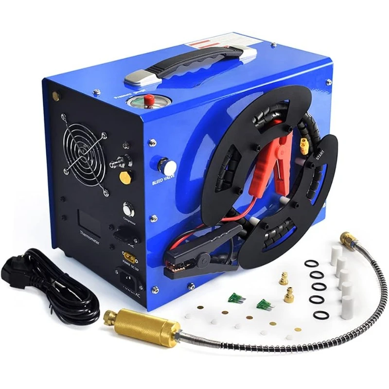 TOAUTO A3 PCP Air Compressor, Unique Vertical+Wire Spool Portable Design, Auto-Stop, Oil/Water-Free, 4500Psi/30Mpa