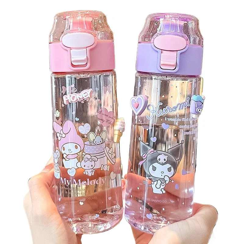 

Sanrio Kurome Melody чашка для воды мультяшный аниме принт портативный Тритан материал против падения прямая питьевая вода чашка оптом