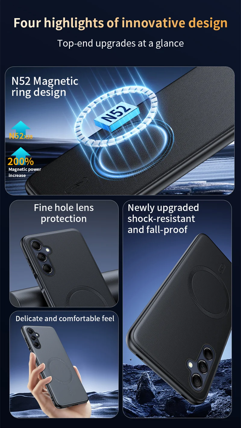Für Samsung S24 Plus Hülle Magnetische Leder-Schutzhülle für Samsung S24 Plus Anti-Fingerabdruck Rutschfeste PC+TPU – Detail 6