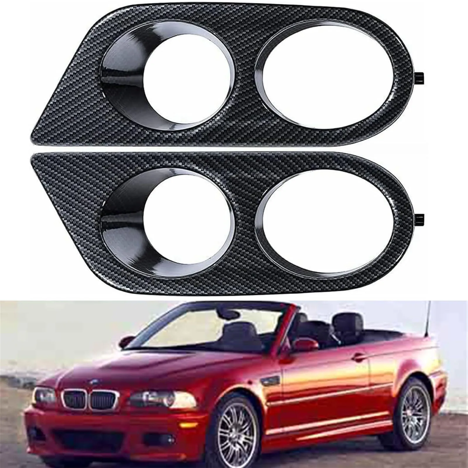 

2pcs Fog Light Covers for BMW E46 M3 (2001-2006) Front Bumper Replace OE 51112695255