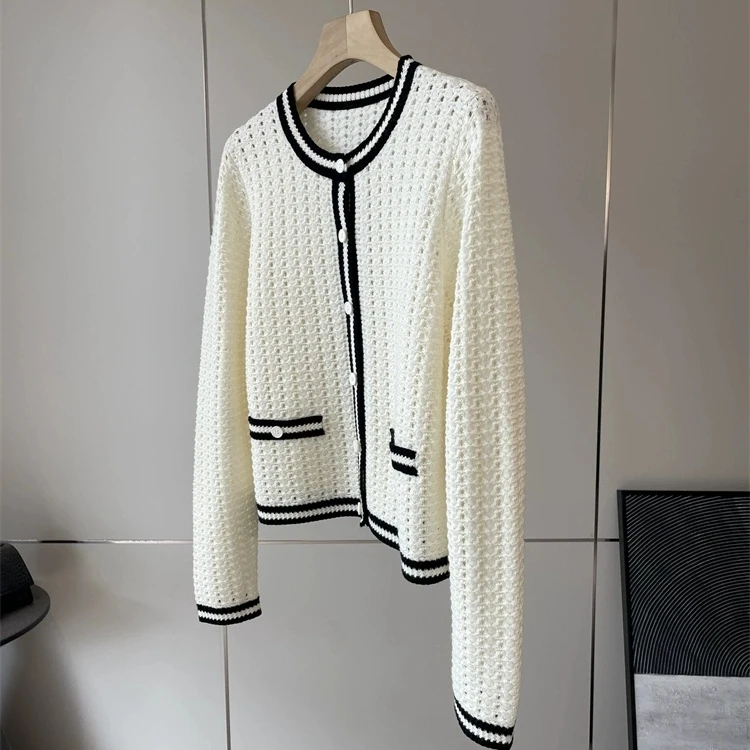 

Элегантный вязаный кардиган для женщин, верхняя одежда на раннюю осень, Zhi3500, в стиле «Южный шелк», с цветочным узором и ажурной вязкой, в стиле «Аромат»