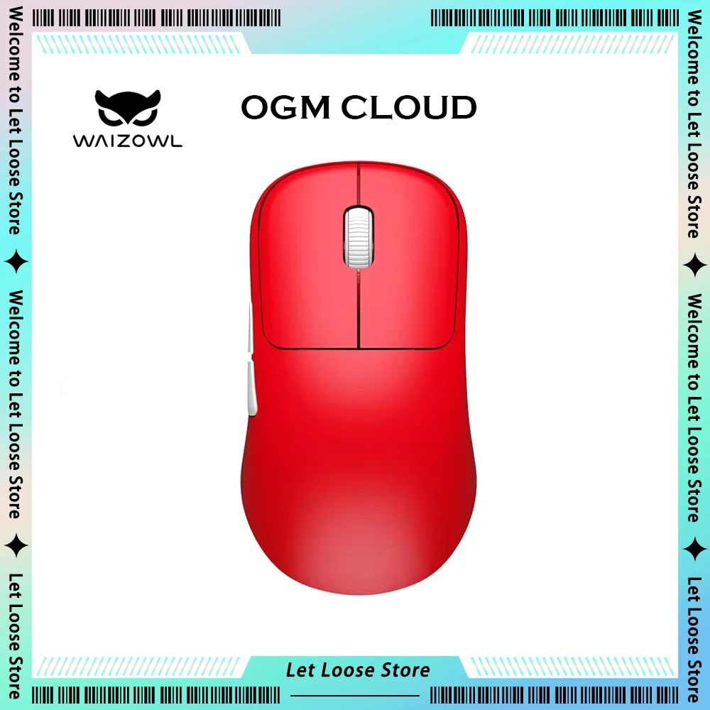 WAIZOWL OGM Cloud Gaming Mouse  Paw3395 Sensor Wireless Bluetooth Wired 3-mode Lightweight Mouse PC Gifts for Office  Gaming