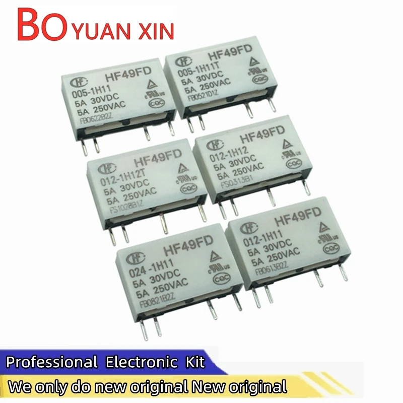Electromagnetic relay HF49FD-005 012 024 1H11 1H11T 1H12 T 4 legs 5A 5V 12V 24V Communication relay