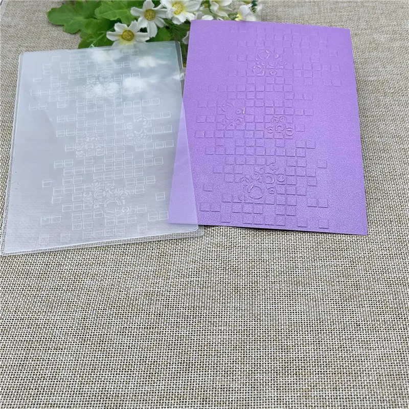 Geometrisches quadratisches Muster, Kunststoff-Prägeordner, Sammelalbum, Album, Karte, Verpackung, Dekoration, Stanzformen, Papierhandwerksschablonen