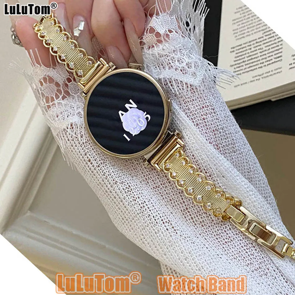 

Роскошный кружевной цирконовый ремешок для Samsung Galaxy Watch 8 Ultra 2 7 6 5 4 44/40 мм Huawei GT5 Pro 42/46 мм 18/20/22 мм женский ювелирный ремешок
