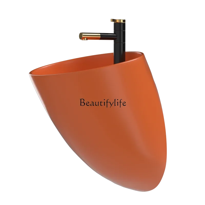 yj21Wall-mounted Single Basin Ceramic Wall-mounted Bathroom Sink Small Apartment