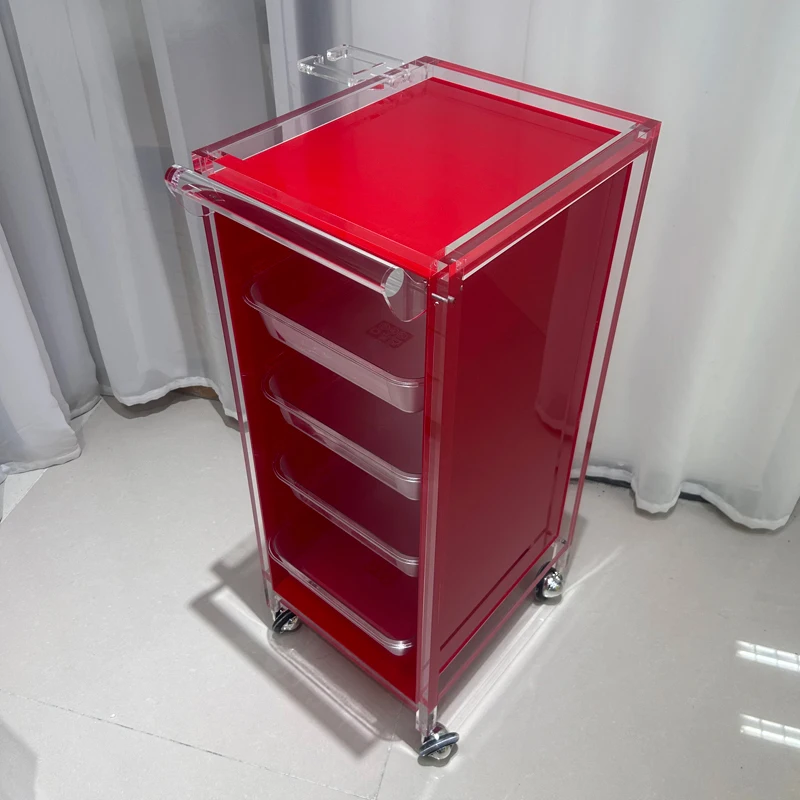 Barber Shop Tool Cabinet Barber Shop Tool Truck Cabinet Cut Hair Cart Acrylic Hair Salon Work Cabinet Locker Counter