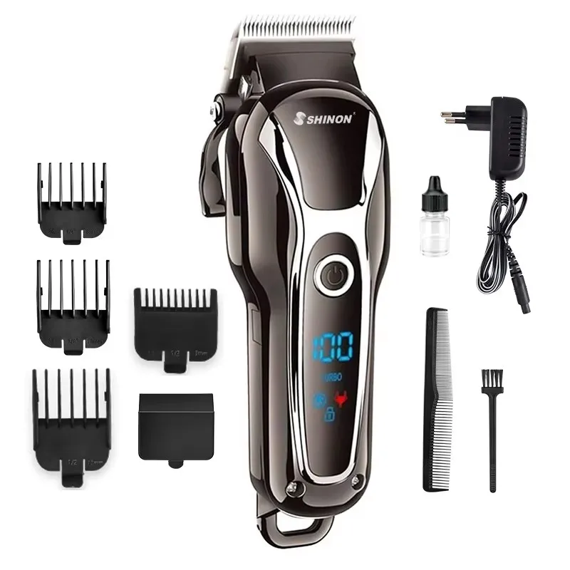 Resuxi SHINON SH1896 Professional Digital Hair Trimmer Rechargeable Electric Men Cordless Haircut Adjustable Ceramic Blade