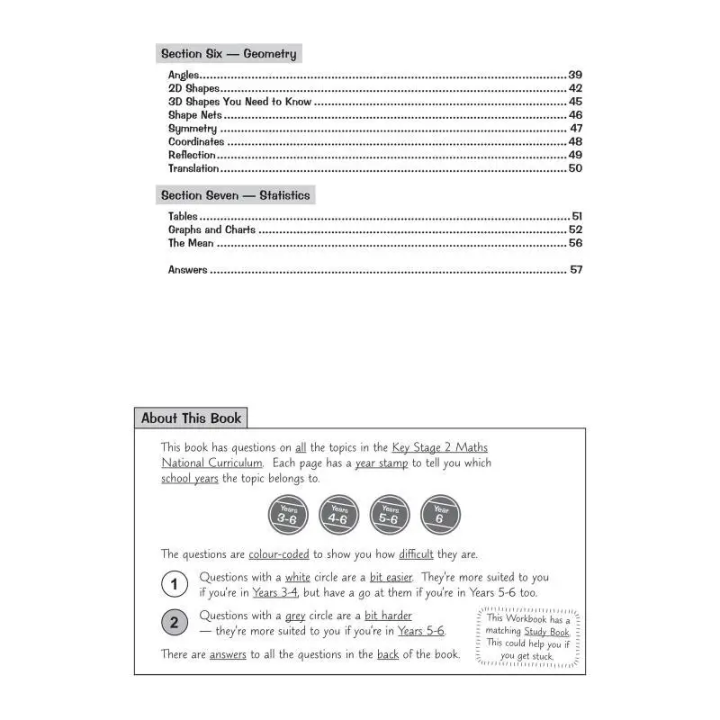 KS2 Livro de exercícios de matemática idades de 711 CGP TEAM Coordination Group Publications 9781847621856 Livro
