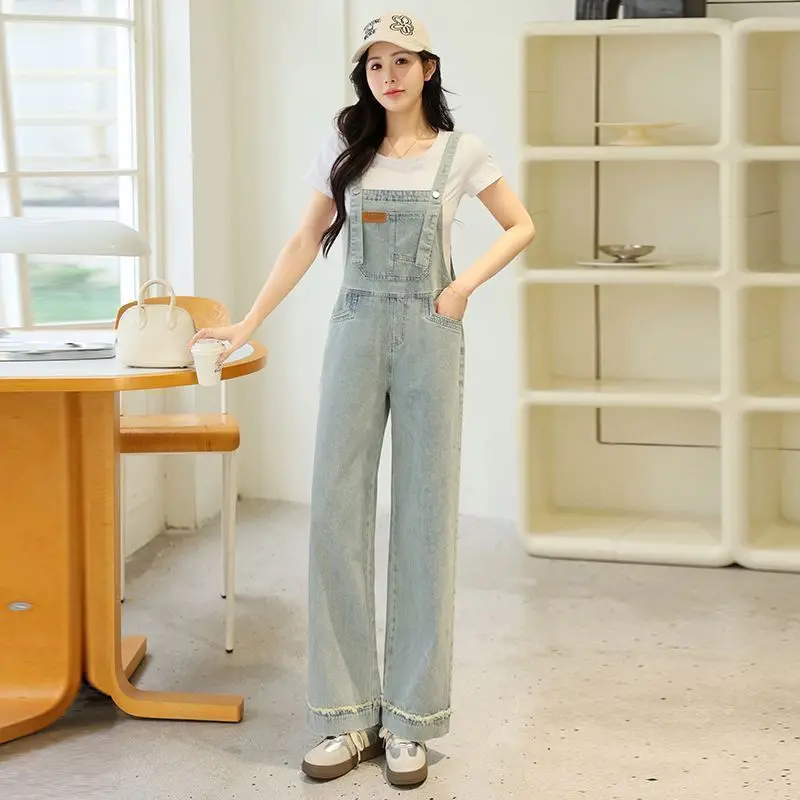 

2026 New Sle American Retro Denim Overalls Women's Spring Autumn Design Sense Jumpsuit High Waist Jeans Fabric No Stretch