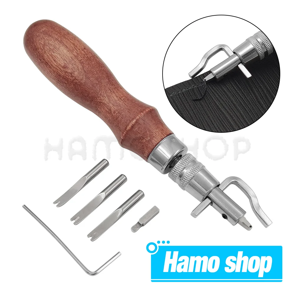

7 in 1 Professional Adjustable Stitching and Slotting Crease Leather Craft DIY Handmade Multifunctional Trimmer Leather Tools