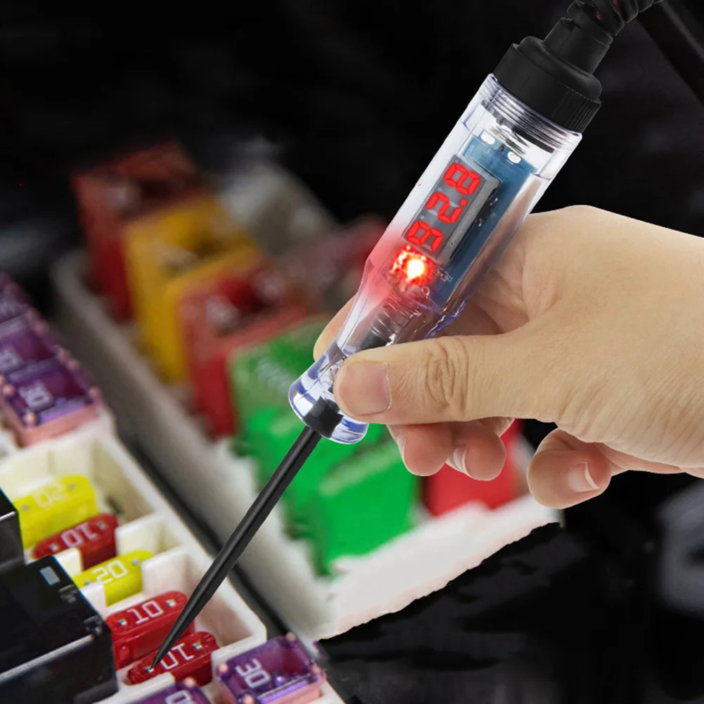 Caneta testadora de circuito de tensão com braçadeira de jacaré 5-120v, caneta de teste de sonda de diagnóstico de carro, ferramentas de reparo para verificação de circuitos, 1 peça