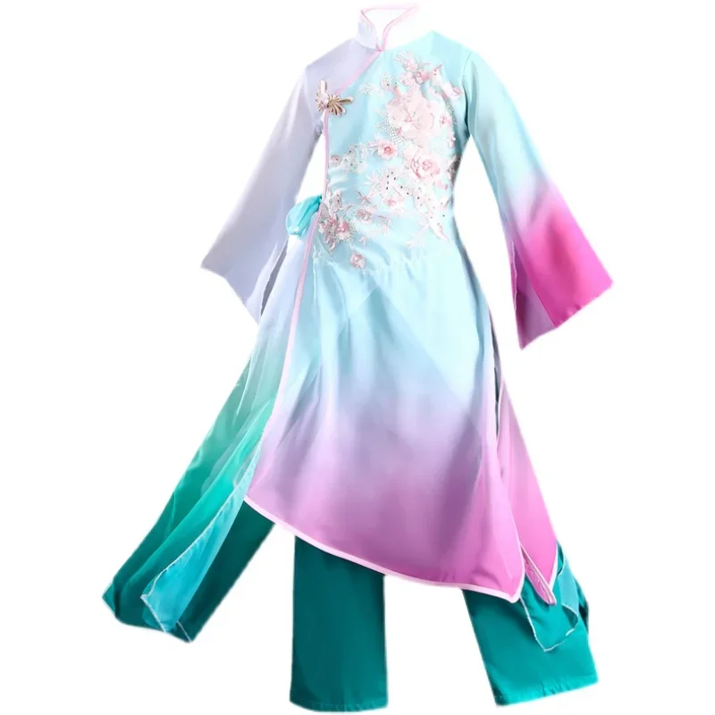 Children's Classical Yangko Dance Performance Clothes Girls Fan Umbrella Dance Jasmine Clothing National Ancient Chinese Costume