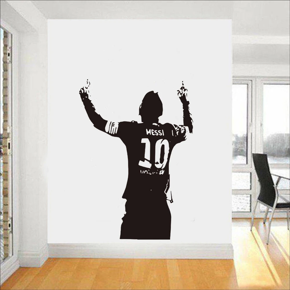 Football Star Player Soccer Wall Stickers for Boys Bedroom Art Decor Vinyl Decals Living Room Decor Man Cave Boy Decoration SY39