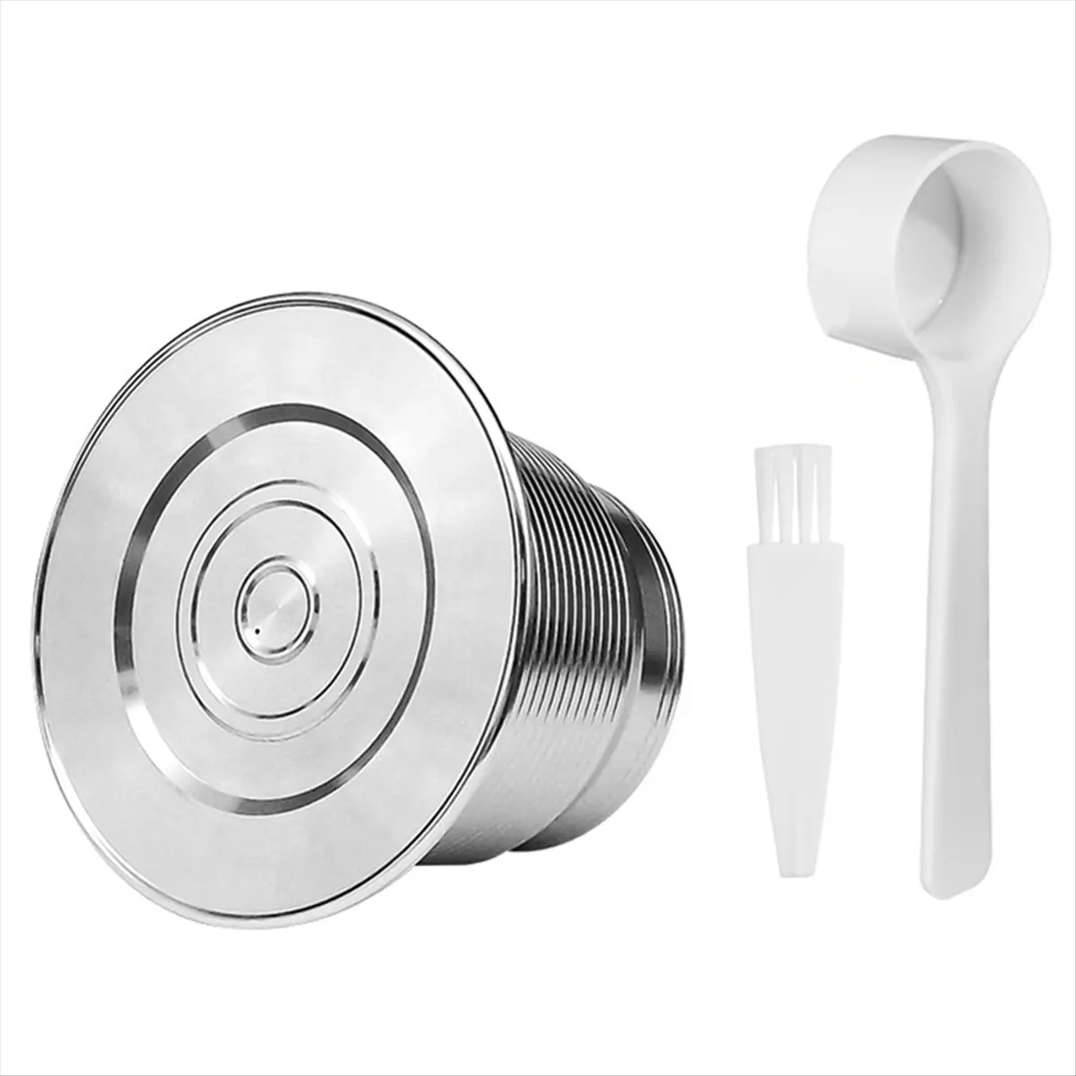 AA14 Refillable Stainless Steel Coffee Capsule,Italian Stainless Steel Coffee Capsule Filter Cup,Powder Filler with Cover A