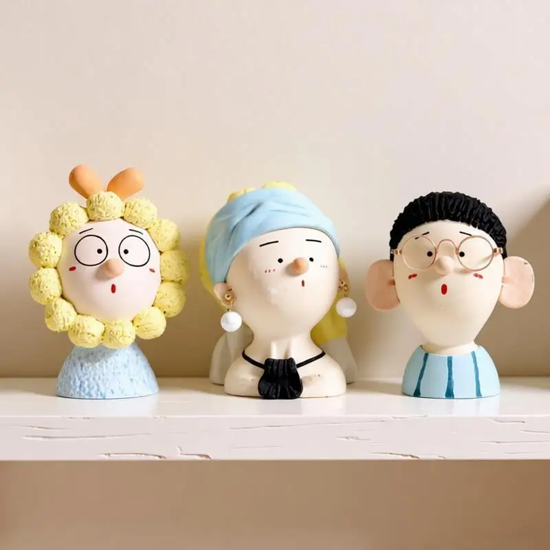 

Nordic Cartoon Resin Girl Sculpture Ornaments Living Room Model Room Children Room Character Statue Display Crafts Birthday Gift
