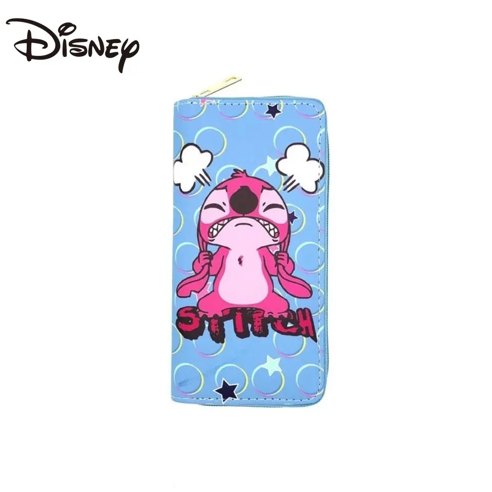 MINISO Disney Stitch Cartoon Anime Long Wallet Student Clutch Card Bag Large Capacity Coin Purse Purses for Women