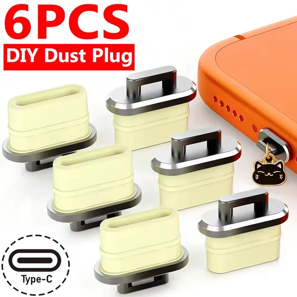 

Anti-Dust Plug Charge Port DIY Dust Plug for iPhone 17 16 Samsung Type-C Plugs Stopper Protection Cap Phone Pendant DustPlug