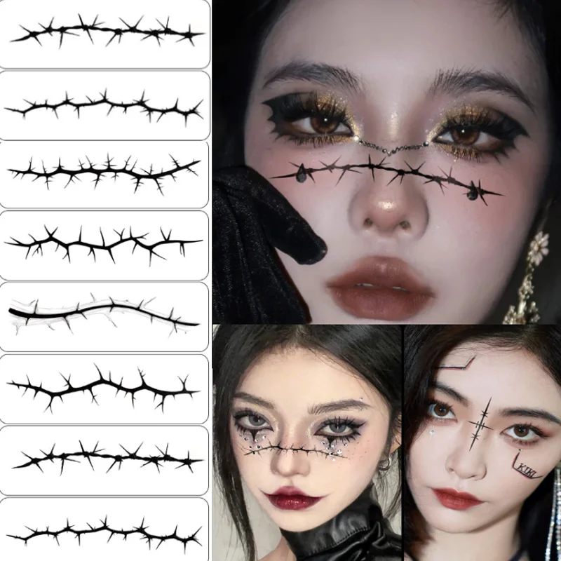 ملصقات وشم الهالوين، ملصقات وجه جرح الندبات، ملصقات مهرجان حفلة العين، الجبين، زينة الوجه، أدوات مكياج الوشم المؤقت