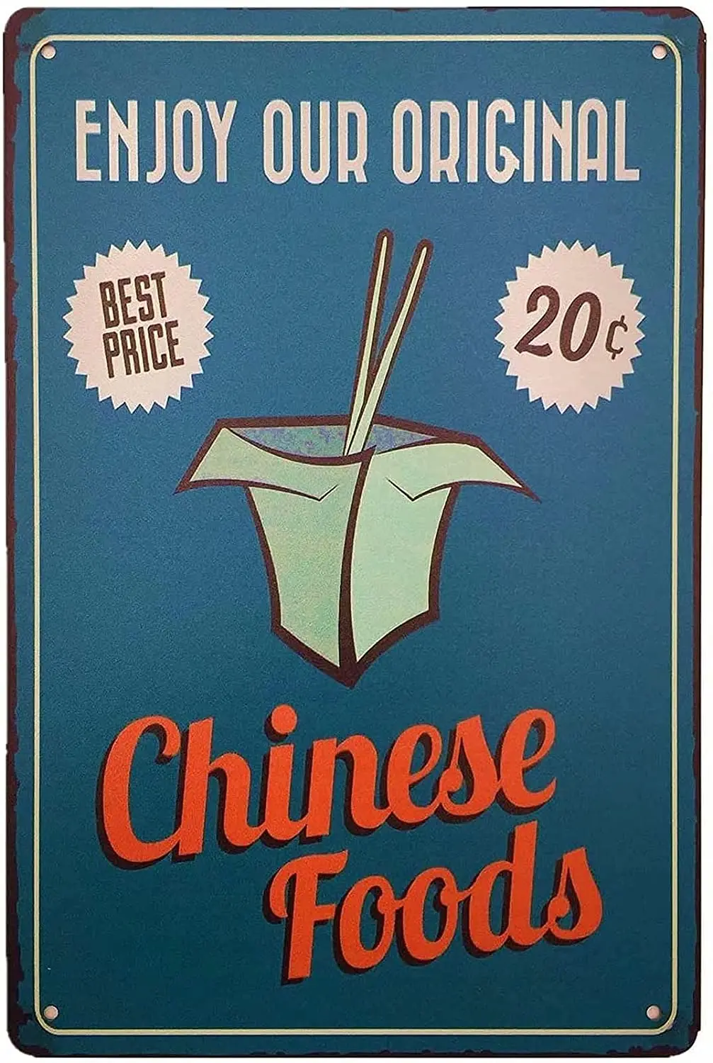 

Chinese Food Tin Metal Sign Wall Decor Fun Decoration for Home Kitchen Bar Room Garage Vintage Retro Poster Plaque