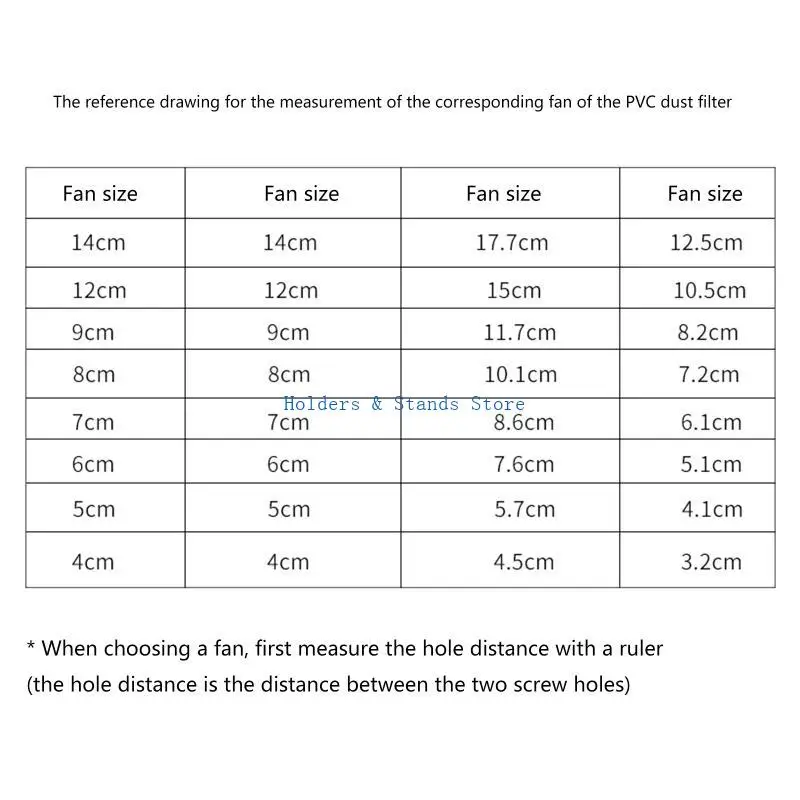 Filtro polvo Y4ue Computadora Filtro ventilador Filtro PVC Black Dust a prueba polvo para cubierta estuche Mes