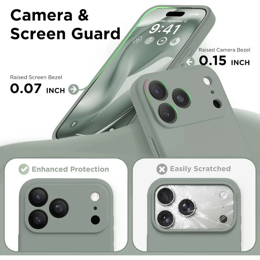 حافظة هاتف مغناطيسية لهاتف iPhone 17 Pro مع توافق MagSafe حماية كاملة للكاميرا وواقي شاشة من السيليكون