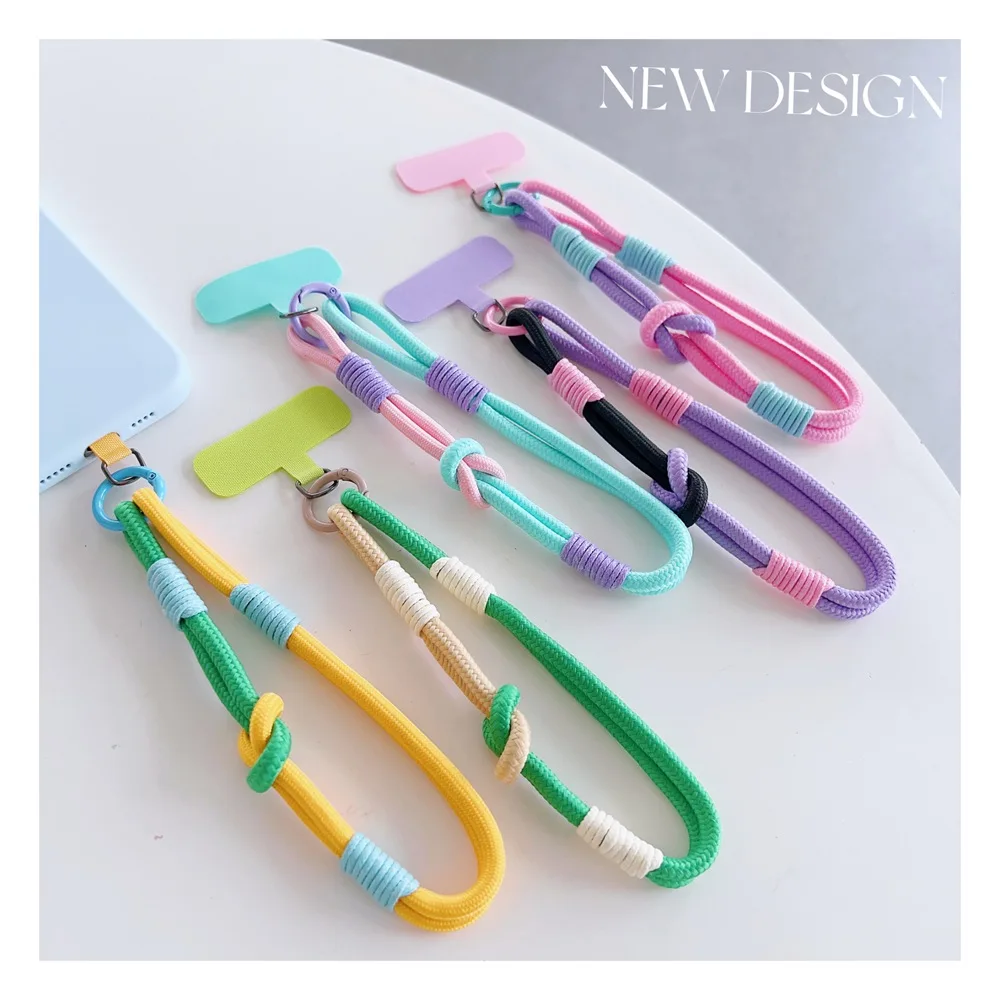 iNS كاندي العالمي الحبل شريط للرسغ ملحق الهاتف المحمول لونين اليد سحب حبل قصير قلادة الزخرفية للهواتف