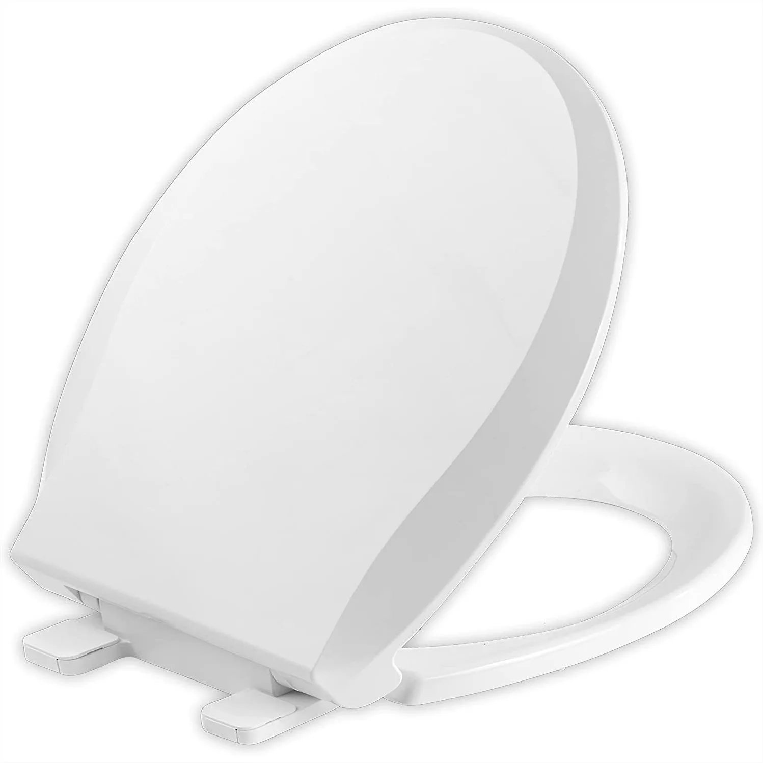 

Round Toilet Seat with Slow Close, Quiet Toilet Cover, Durable Polypropylene, Easy Install & Clean, White