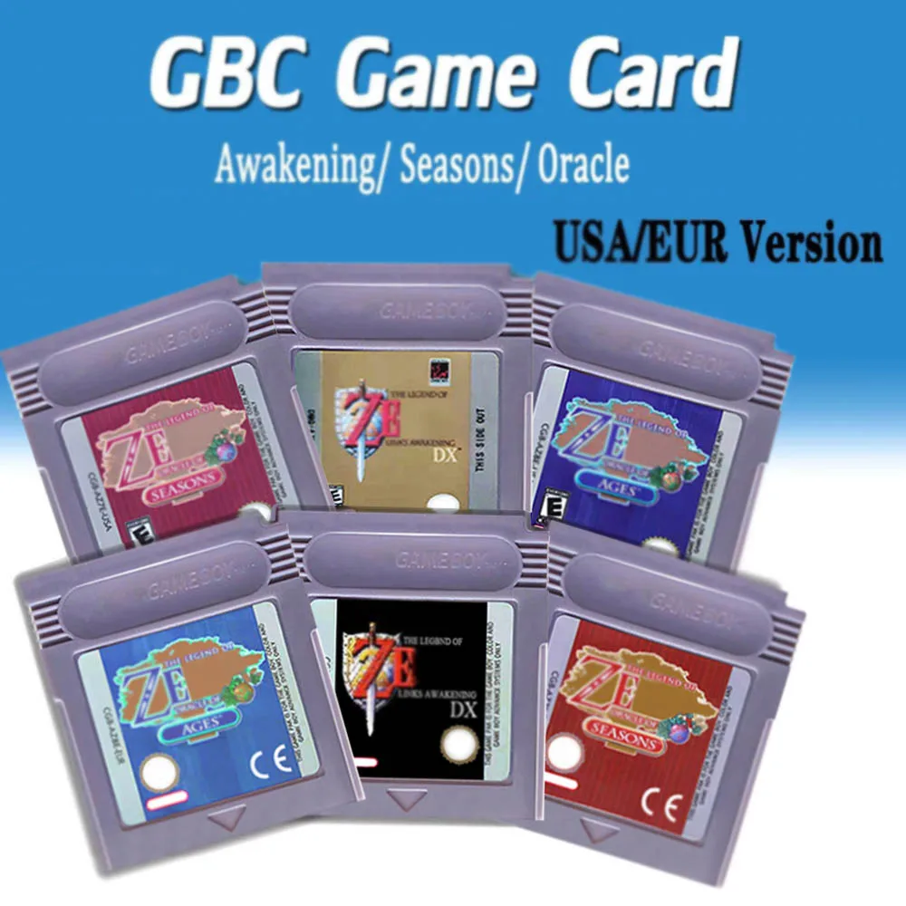 GBC Card 16 Bit Video Game Cartridge Console Card for Gameboy Awakening Oracle of Seasons Classic Game English Version