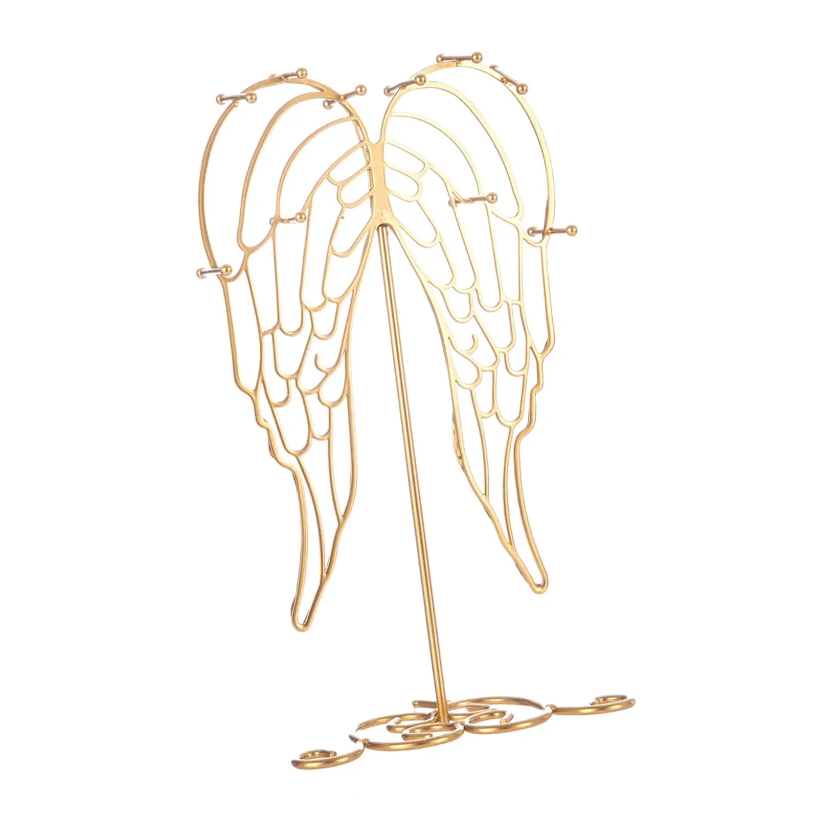 Metal Angel Jewelry Display Rack Tabletop Countertop Organizer Stand for Earrings Bracelet Necklace Holder Gift for Women Girls