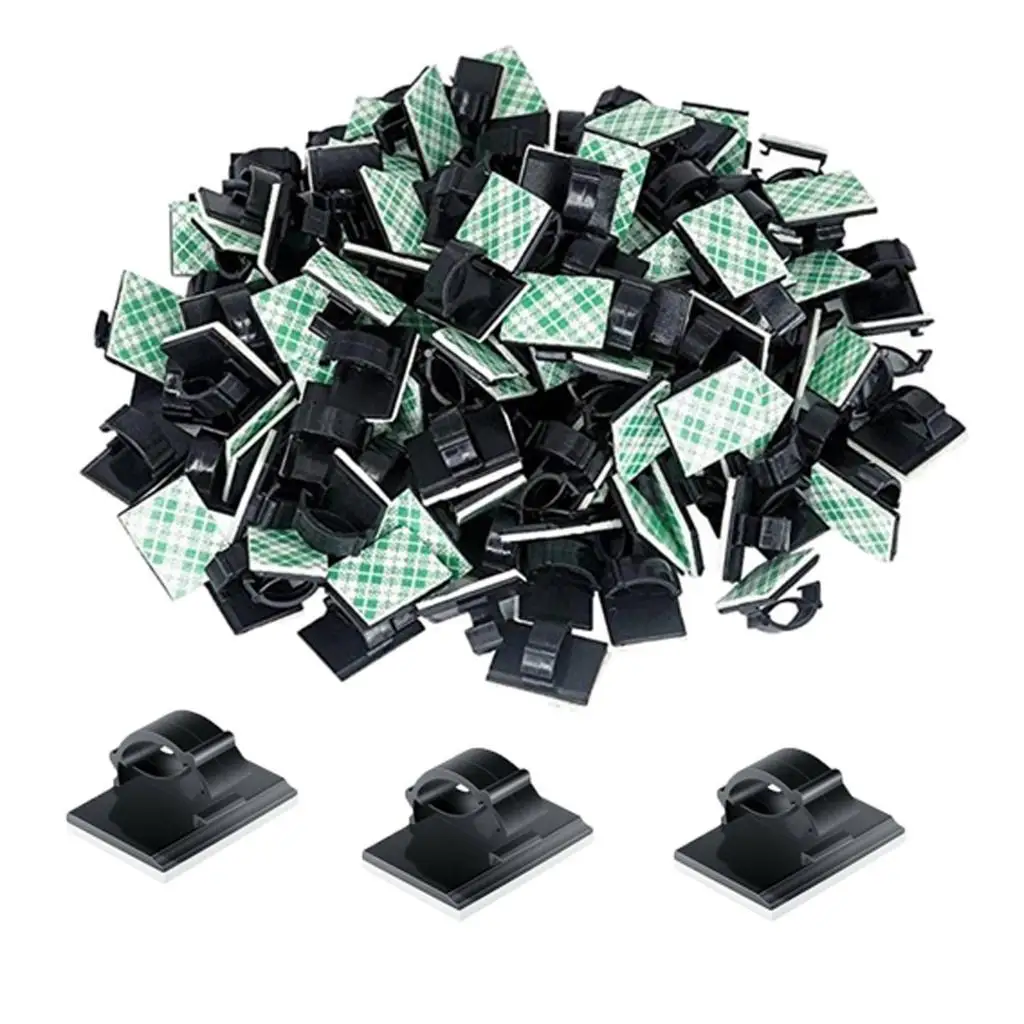 100pcs Wire Clips Cable Holder Clip Cord Organizer for Home Office Car 0-5mm