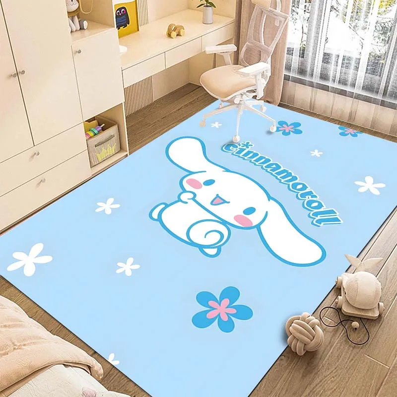 Sanrio Kawaii Cinnamoroll Printing Carpet for Living Room Bedroom Kid\'s Room Home Decor Pink Room Decor Area Rug Non-slip Mat