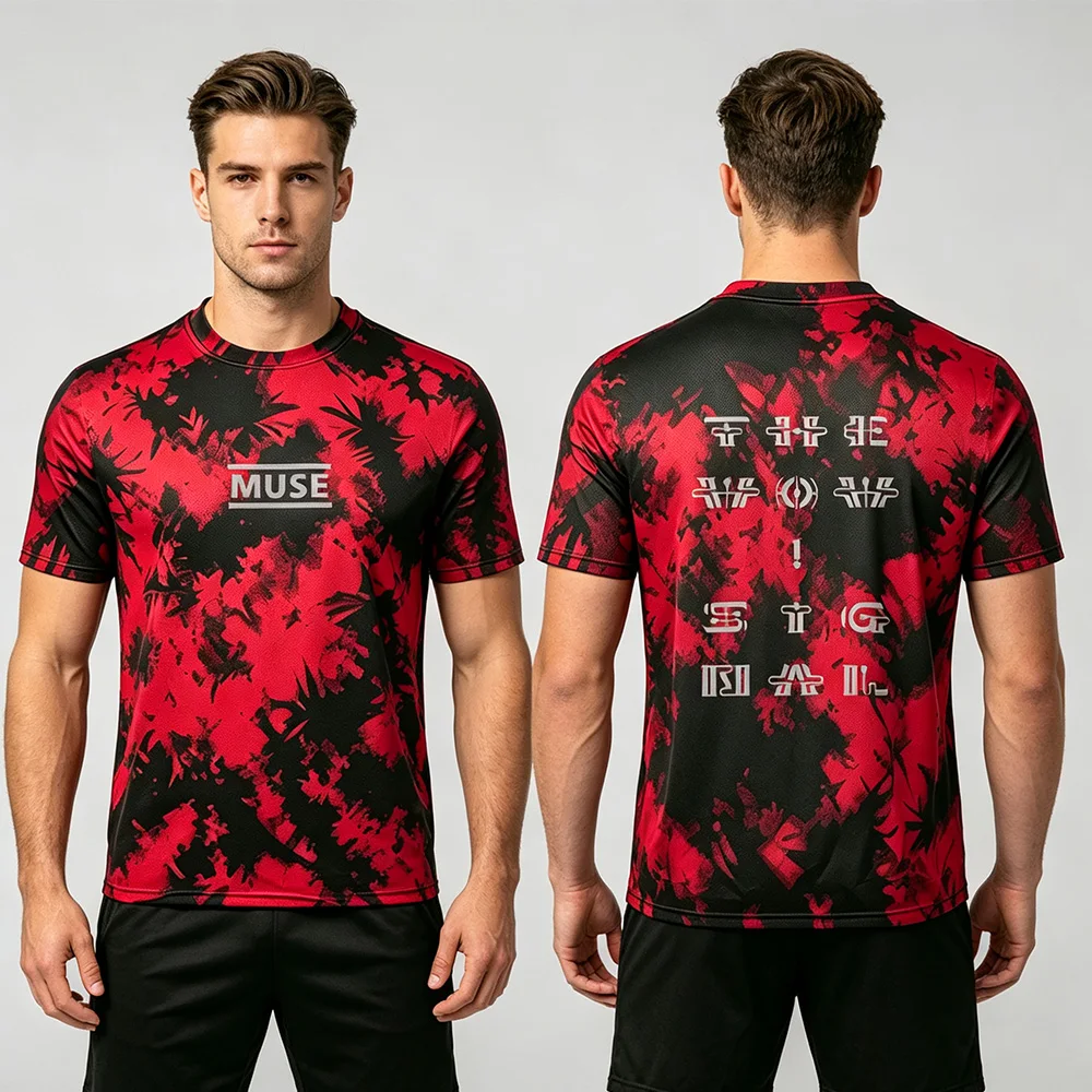 Der Wow! Signal 3D-gedrucktes Mesh-Jersey-T-Shirt von Muse Band, Vintage, Unisex, Herren- und Damen-T-Shirt, Y2k, beliebte Mode, lässiges T-Shirt, Streetwear – Detail 3