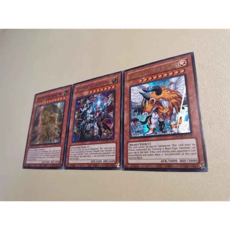 3pcs/set YuGiOh Testament of The Arcane Lords Chimaera Self Made Refraction Flash Card Anime Classics Game Collection Cards Toy