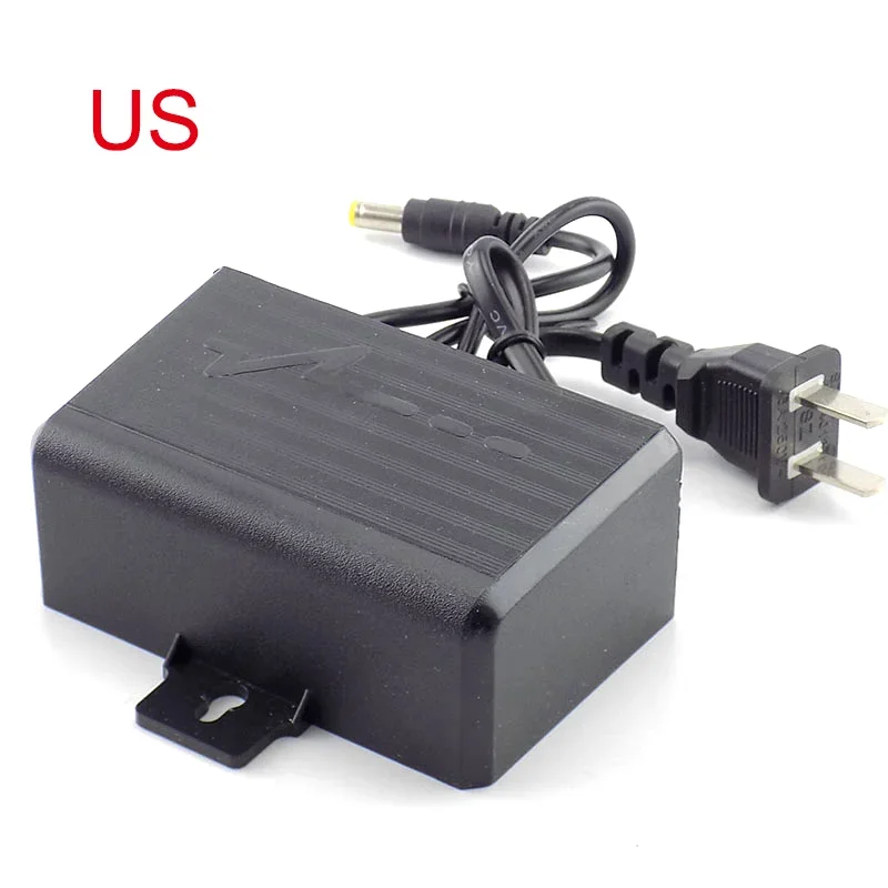 Adaptateur d'Alimentation pour Caméra de Vidéosurveillance, avec Pipeline AC/DC 12V 2000ma, Étanche, pour l'Extérieur, Prise EU US