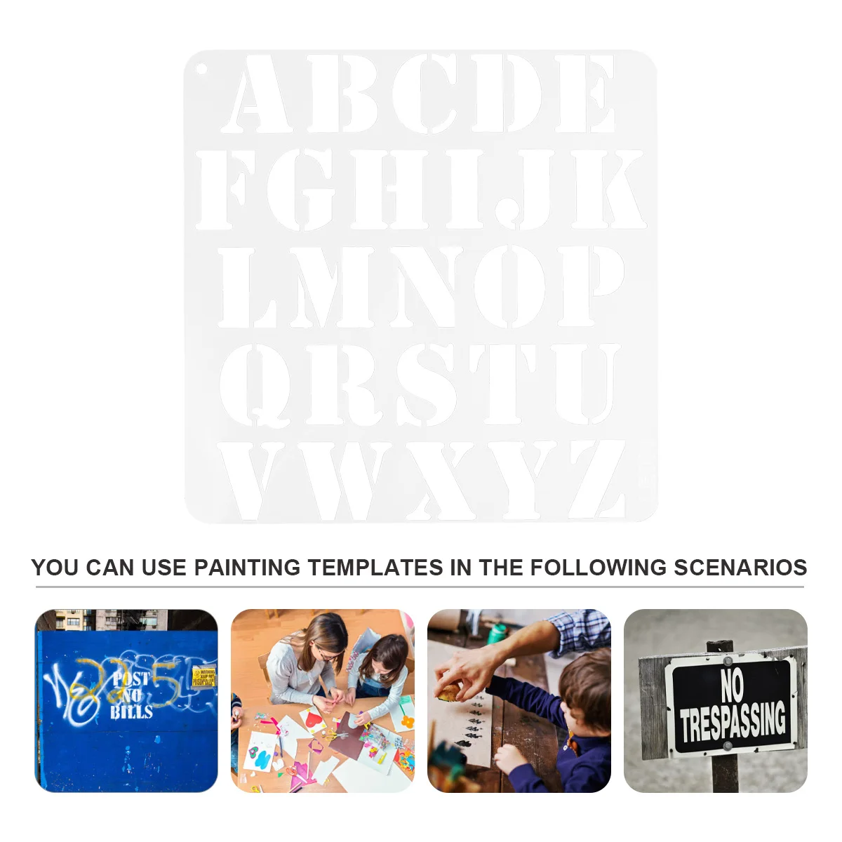 

5 Pcs Alphabet Painting Template Stencil Drawing Stencils for Graffiti Reusable The Pet Child