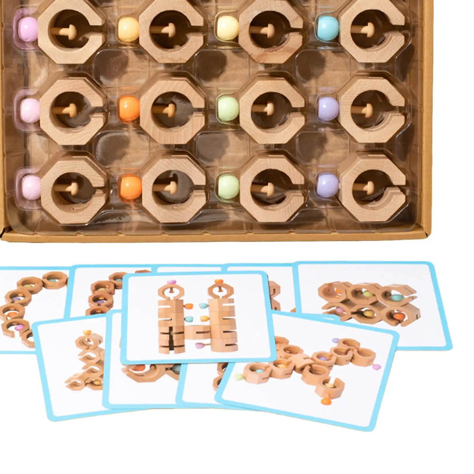 Shape Matching Game Educational Puzzle Toy Wooden Block Matching Toy for Girls Toddlers Gift